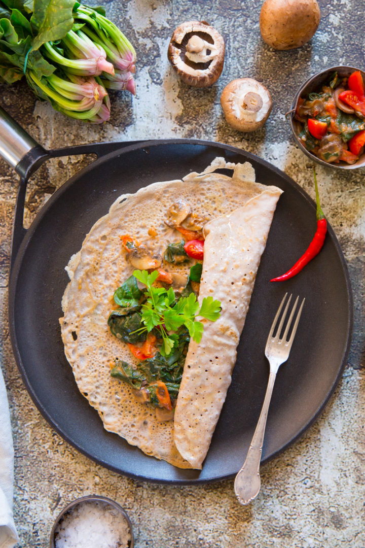 Buchweizen Crepe mit Pilzen-4