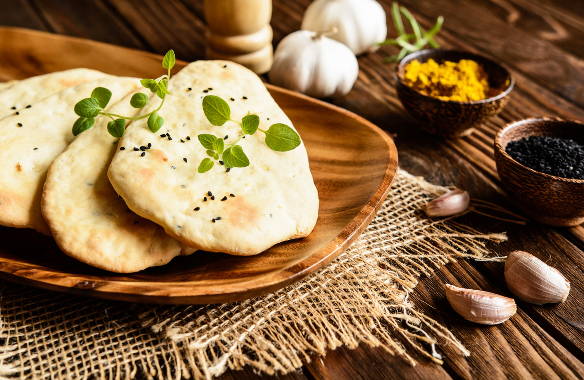 Indisches Naan-Koriander-Brot - chiliandsweet